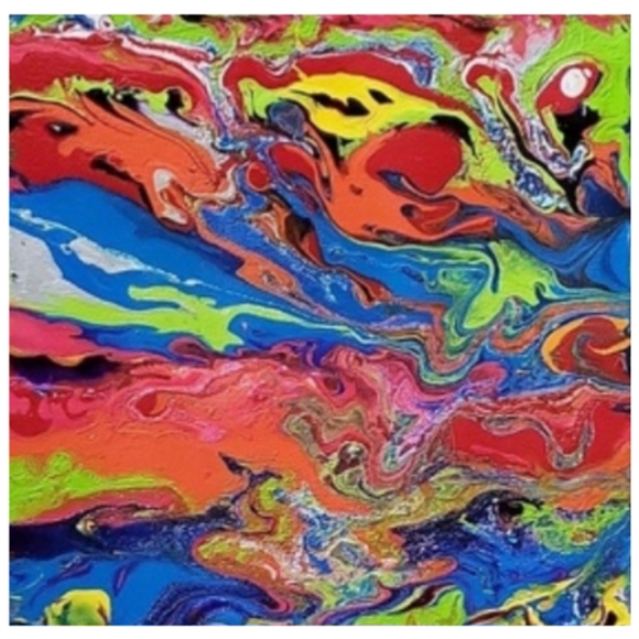 Hand Crafted Other - Hand Crafted Abstract Design Textured 12x12 Inches Canvas Picture